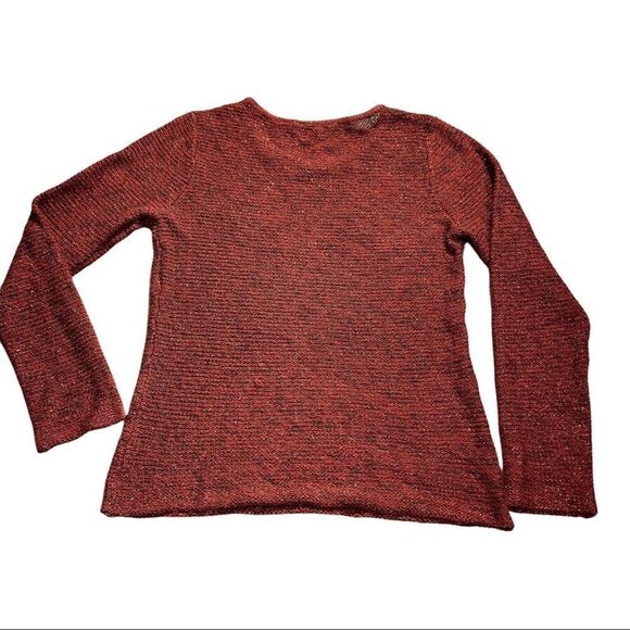 French Laundry Knit Sweater Red Sparkle Medium - Picture 2 of 7
